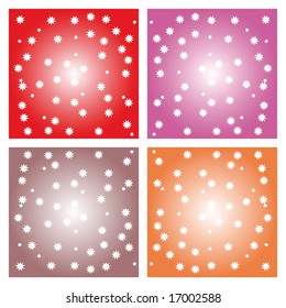 multicolor backgrounds with little stars - vector illustration set for christmas design