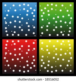 multicolor backgrounds with little stars - vector illustration set for christmas design
