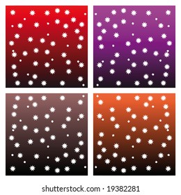 multicolor backgrounds with little stars - vector illustration set for christmas design