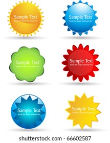 multicolor badges or tags