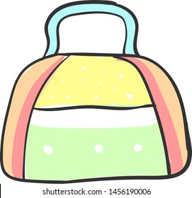 Bolsa multicolor, ilustración, vector sobre fondo blanco
