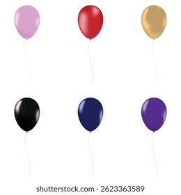 Conjunto de balões multicoloridos. Ilustração vetorial