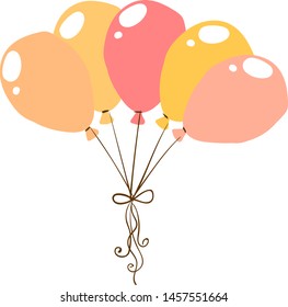 Globos multicolor, ilustración, vector sobre fondo blanco.
