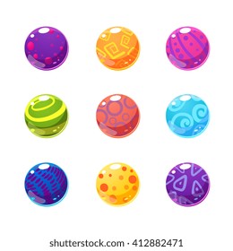 Multicolor Balls Set Of Flat Brightly Coloured Vector Design Cute Icons Isolated On White Background
