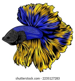 Logo de ilustraciones de vectores de peces multicolor betta