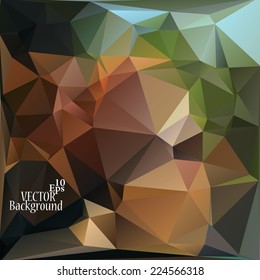 Multicolor ( Black, Brown, Blue, Green ) Design Templates. Geometric Triangular Abstract Modern Vector Background. 