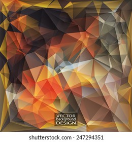 Multicolor ( Black, Brown, Red, Orange ) Design Templates. Geometric Triangular Abstract Modern Vector Background. 
