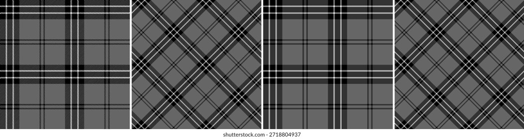 Multicolor negro, gris y blanco textura a cuadros tartán de moda para textiles, telas, Fondo de pantalla, papel de regalo, mantel, prendas de vestir y telón de fondo. Fondo de Vector escocés.