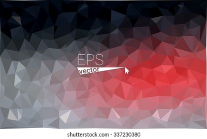 Multicolor black, red, yellow, orange geometric rumpled triangular low poly origami style gradient illustration graphic background. Vector polygonal design for your business.