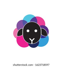 multicolor black sheep logo concept