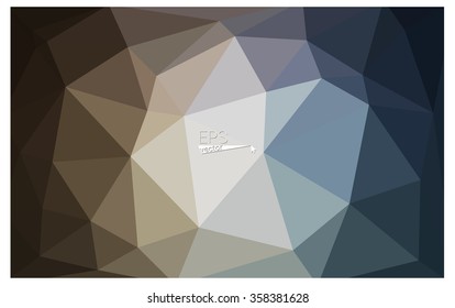 Multicolor blue, brown geometric rumpled triangular low poly style gradient illustration graphic background. Vector polygonal design for your business.