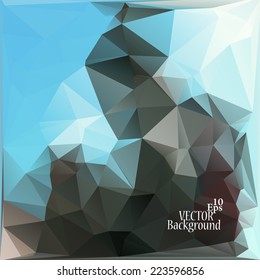 Multicolor ( Blue, Brown, Gray ) Design Templates. Geometric Triangular Abstract Modern Vector Background. 