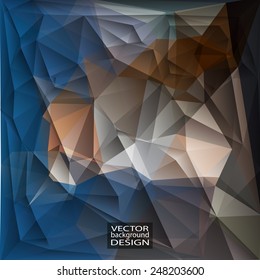 Multicolor ( Blue, Brown, Gray ) Design Templates. Geometric Triangular Abstract Modern Vector Background. 