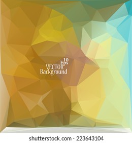 Multicolor ( Blue, Brown, Green ) Design Templates. Geometric Triangular Abstract Modern Vector Background. 