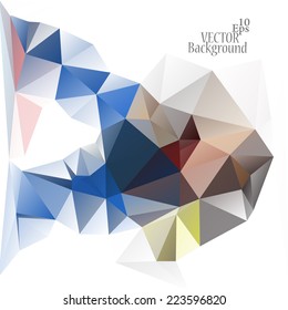 Multicolor ( Blue, Brown, Yellow ) Design Templates. Geometric Triangular Abstract Modern Vector Background. 