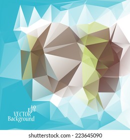 Multicolor ( Blue, Green, Brown ) Design Templates. Geometric Triangular Abstract Modern Vector Background. 