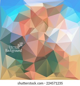 Multicolor ( Blue, Green, Brown ) Design Templates. Geometric Triangular Abstract Modern Vector Background. 