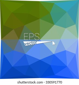 multicolor blue green geometric rumpled triangular low poly style gradient illustration graphic background. Vector polygonal design for your business.