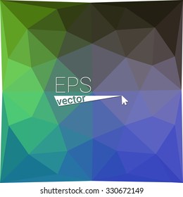 multicolor blue green geometric rumpled triangular low poly style gradient illustration graphic background. Vector polygonal design for your business.