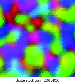 Multicolor blue, green and pink triangle. Cover with triangle.