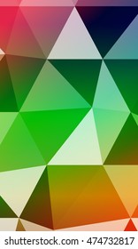 multicolor blue, purple, red, green geometric banner with rumpled triangular low poly origami style background. vector illustration. for your idea business, wallpaper, web-design.