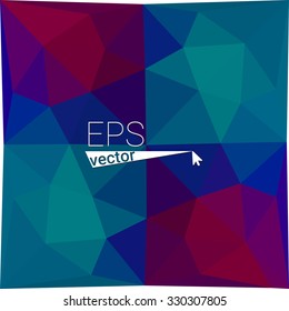 multicolor blue red  geometric rumpled triangular low poly style gradient illustration graphic background. Vector polygonal design for your business.