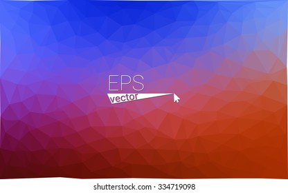 Multicolor blue, red  geometric rumpled triangular low poly style gradient illustration graphic background. Vector polygonal design for your business.