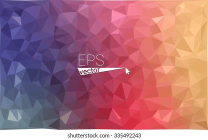 Multicolor blue, red  geometric rumpled triangular low poly style gradient illustration graphic background. Vector polygonal design for your business.