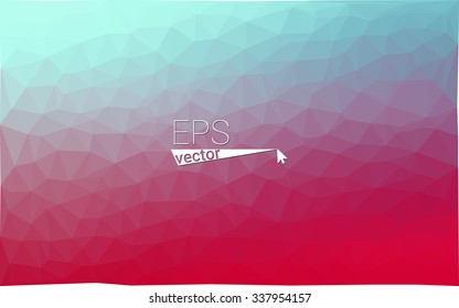 Multicolor blue, red  geometric rumpled triangular low poly style gradient illustration graphic background. Vector polygonal design for your business.