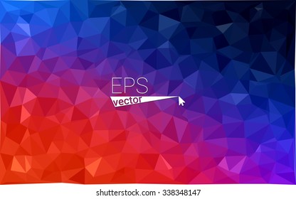 Multicolor blue, red  geometric rumpled triangular low poly style gradient illustration graphic background. Vector polygonal design for your business.