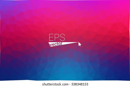 Multicolor blue, red  geometric rumpled triangular low poly style gradient illustration graphic background. Vector polygonal design for your business.