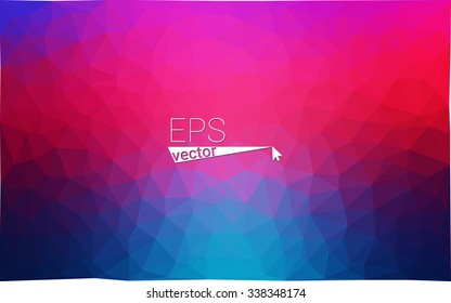 Multicolor blue, red  geometric rumpled triangular low poly style gradient illustration graphic background. Vector polygonal design for your business.