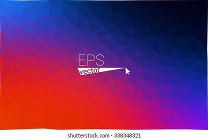 Multicolor blue, red  geometric rumpled triangular low poly style gradient illustration graphic background. Vector polygonal design for your business.