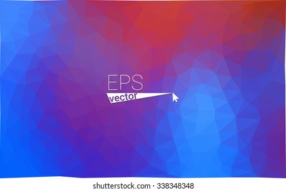 Multicolor blue, red  geometric rumpled triangular low poly style gradient illustration graphic background. Vector polygonal design for your business.