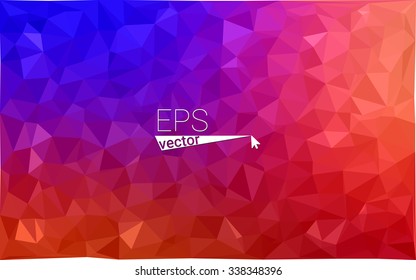 Multicolor blue, red  geometric rumpled triangular low poly style gradient illustration graphic background. Vector polygonal design for your business.