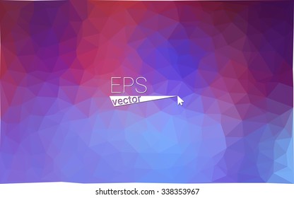 Multicolor blue, red  geometric rumpled triangular low poly style gradient illustration graphic background. Vector polygonal design for your business.