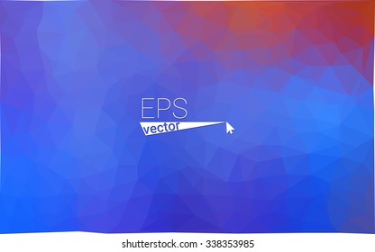 Multicolor blue, red  geometric rumpled triangular low poly style gradient illustration graphic background. Vector polygonal design for your business.