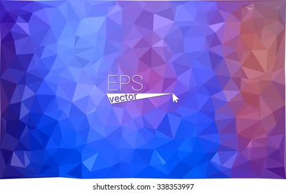 Multicolor blue, red  geometric rumpled triangular low poly style gradient illustration graphic background. Vector polygonal design for your business.