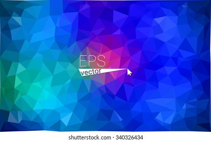 Multicolor blue, red  geometric rumpled triangular low poly style gradient illustration graphic background. Vector polygonal design for your business.