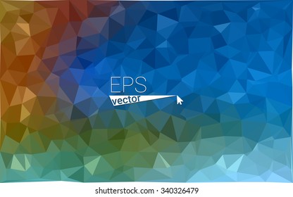 Multicolor blue, red  geometric rumpled triangular low poly style gradient illustration graphic background. Vector polygonal design for your business.