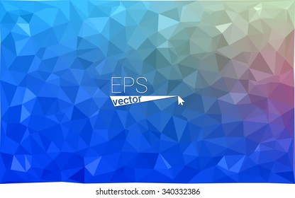 Multicolor blue, red  geometric rumpled triangular low poly style gradient illustration graphic background. Vector polygonal design for your business.