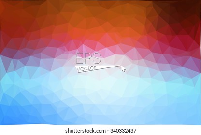 Multicolor blue, red  geometric rumpled triangular low poly style gradient illustration graphic background. Vector polygonal design for your business.