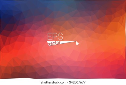 Multicolor blue, red geometric rumpled triangular low poly style gradient illustration graphic background. Vector polygonal design for your business.