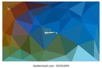 Multicolor blue, red geometric rumpled triangular low poly style gradient illustration graphic background. Vector polygonal design for your business.