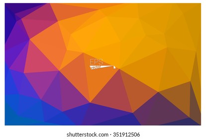 Multicolor blue, red geometric rumpled triangular low poly style gradient illustration graphic background. Vector polygonal design for your business.