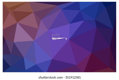 Multicolor blue, red geometric rumpled triangular low poly style gradient illustration graphic background. Vector polygonal design for your business.