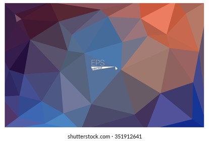 Multicolor blue, red geometric rumpled triangular low poly style gradient illustration graphic background. Vector polygonal design for your business.