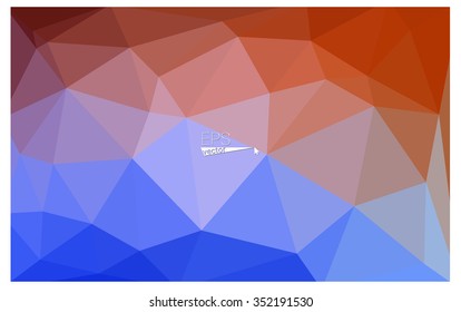 Multicolor blue, red geometric rumpled triangular low poly style gradient illustration graphic background. Vector polygonal design for your business.