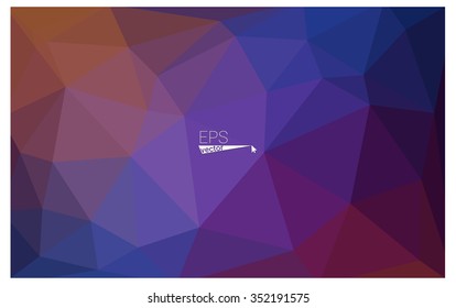 Multicolor blue, red geometric rumpled triangular low poly style gradient illustration graphic background. Vector polygonal design for your business.