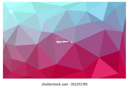 Multicolor blue, red geometric rumpled triangular low poly style gradient illustration graphic background. Vector polygonal design for your business.